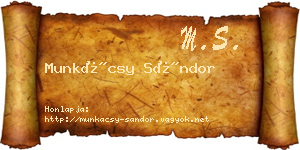 Munkácsy Sándor névjegykártya